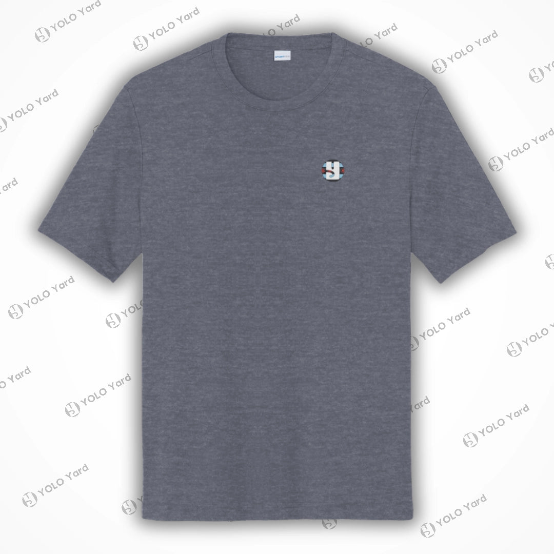 Dark gray Cool-Fit Quick-Dry Athletic Tee Shirt with a lightweight design and small chest logo for stylish activewear.