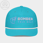 Shop best "Bomber" Golf Rope Cap (White Teal Embroidery) at YOLO Yard