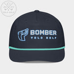 Shop best "Bomber" Golf Rope Cap (White Teal Embroidery) at YOLO Yard