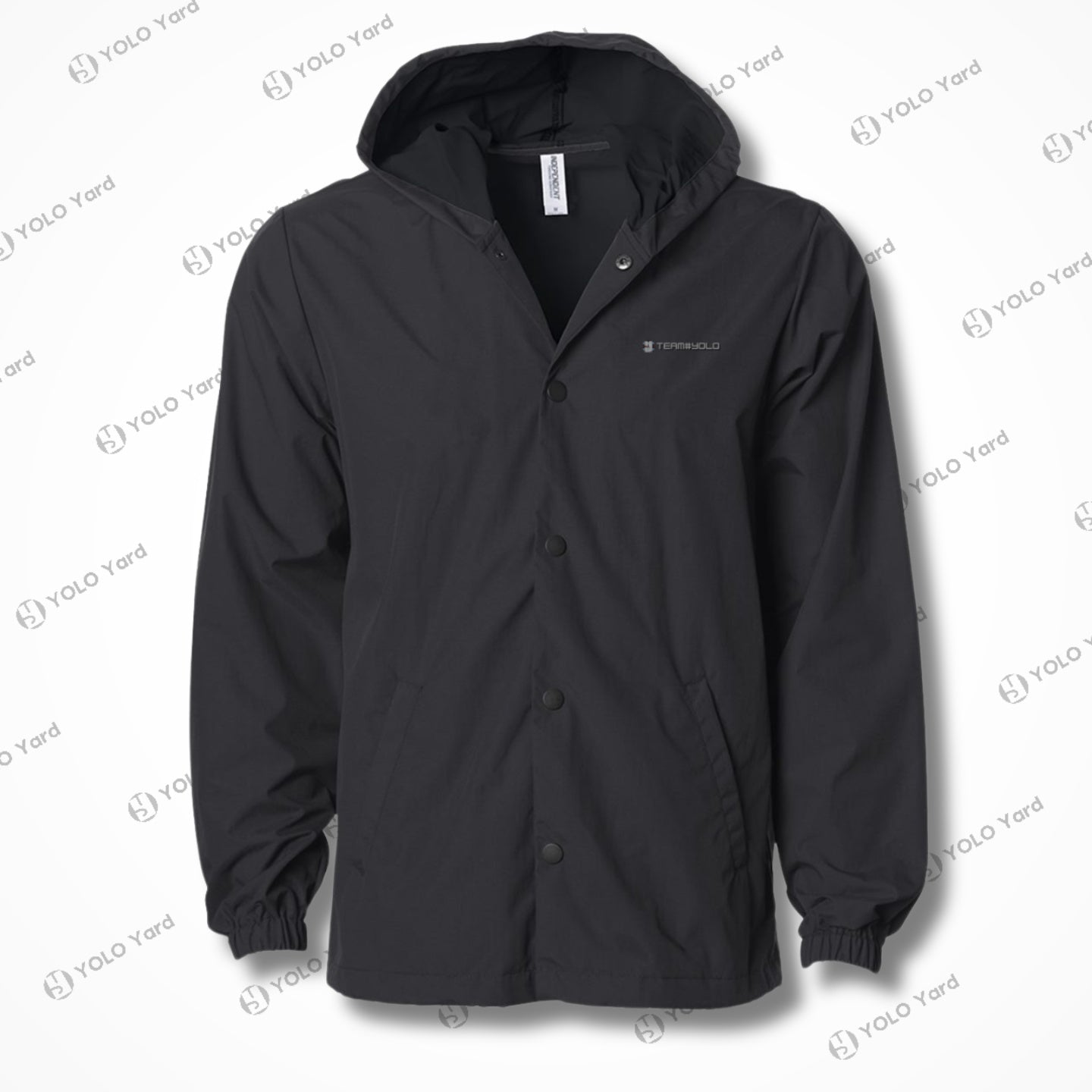 Hooded Windbreaker Rain Jacket | Team YOLO Black Edition