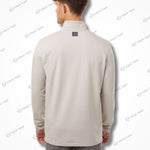 Back view of the Competitor 4-Way Stretch Quarter-Zip Pullover in beige, showcasing its clean design and premium material.