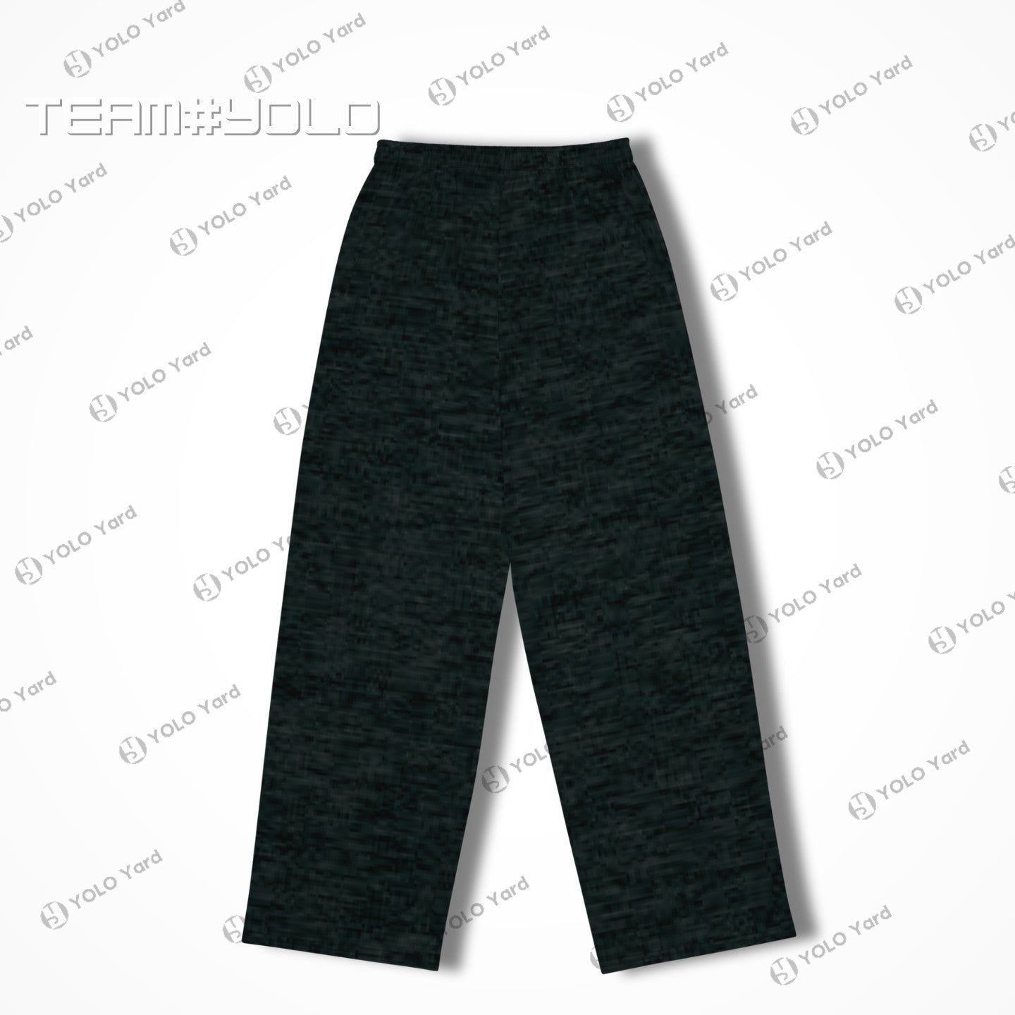 Flat lay of Dark Matter Wide-Leg Baggy Joggers in stretch jersey fabric, highlighting the simple and versatile design.