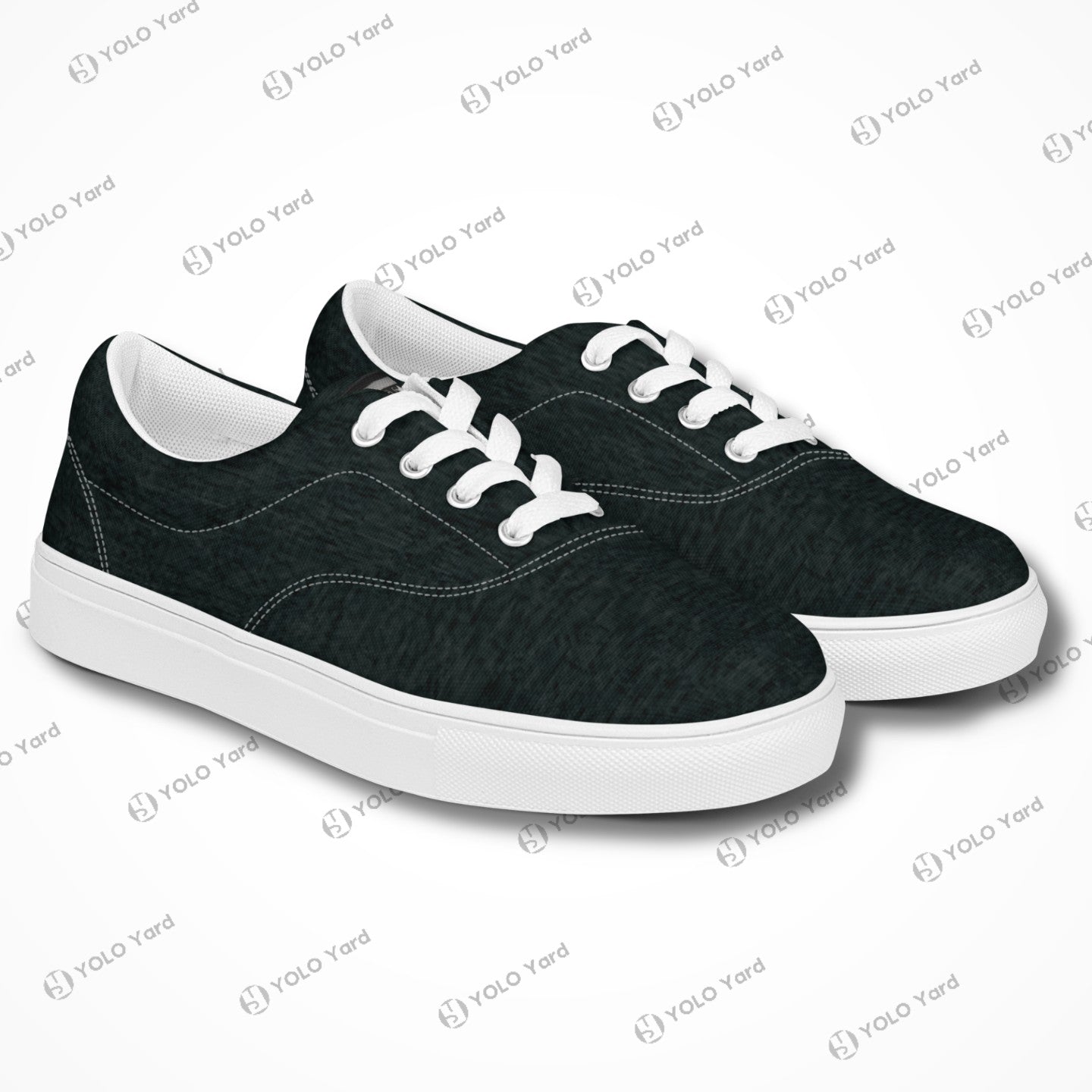 Edgewalker 2 black canvas sneakers with white stitching and laces, designed for comfort and everyday wear.