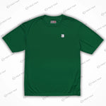 Green Cool-Fit Quick-Dry Athletic Tee Shirt with moisture-wicking fabric and a relaxed fit, ideal for active lifestyles.