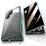 Green Galaxy Guard phone case with privacy screen and aluminum frame for Samsung Galaxy S24 Ultra.