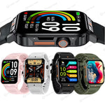 Collection of smart watches with 1.95-inch displays in various colors, highlighting vibrant screens and multifunctional features.