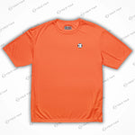 Orange Cool-Fit Quick-Dry Athletic Tee Shirt with breathable material and relaxed fit, perfect for workouts or casual wear.