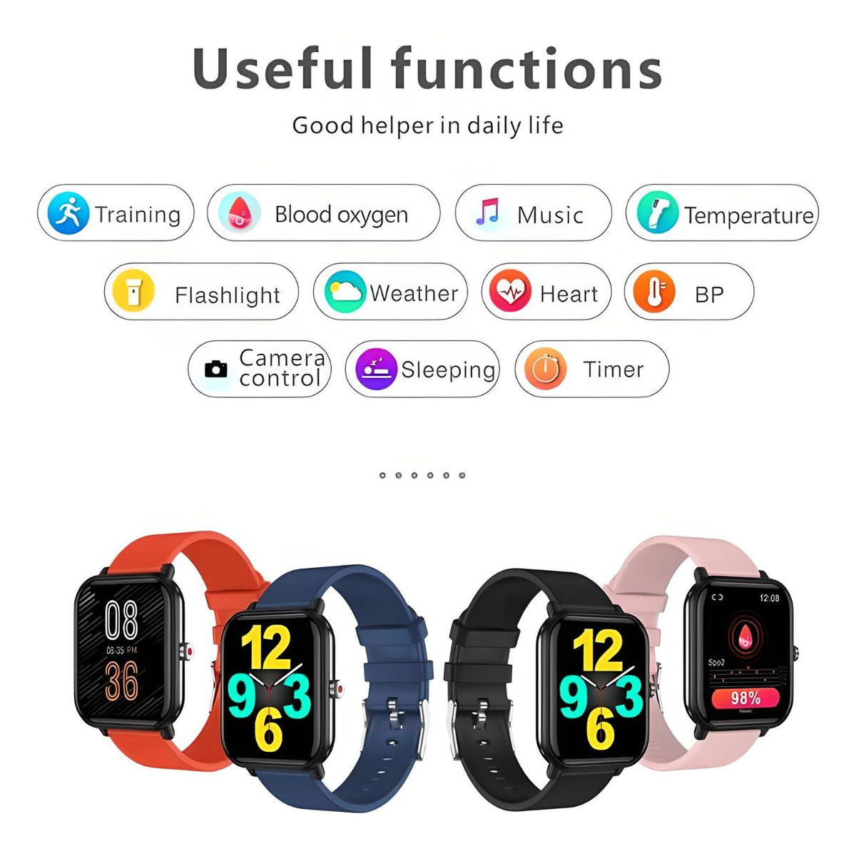 Q9 Pro 1.7in (44mm) Smart Watch | Lightweight | Health Monitoring | Sports Mode | Waterproof IP68 | iOS + Android YOLO Yard