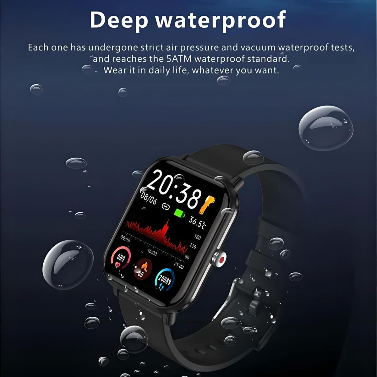 Q9 Pro 1.7in (44mm) Smart Watch | Lightweight | Health Monitoring | Sports Mode | Waterproof IP68 | iOS + Android YOLO Yard