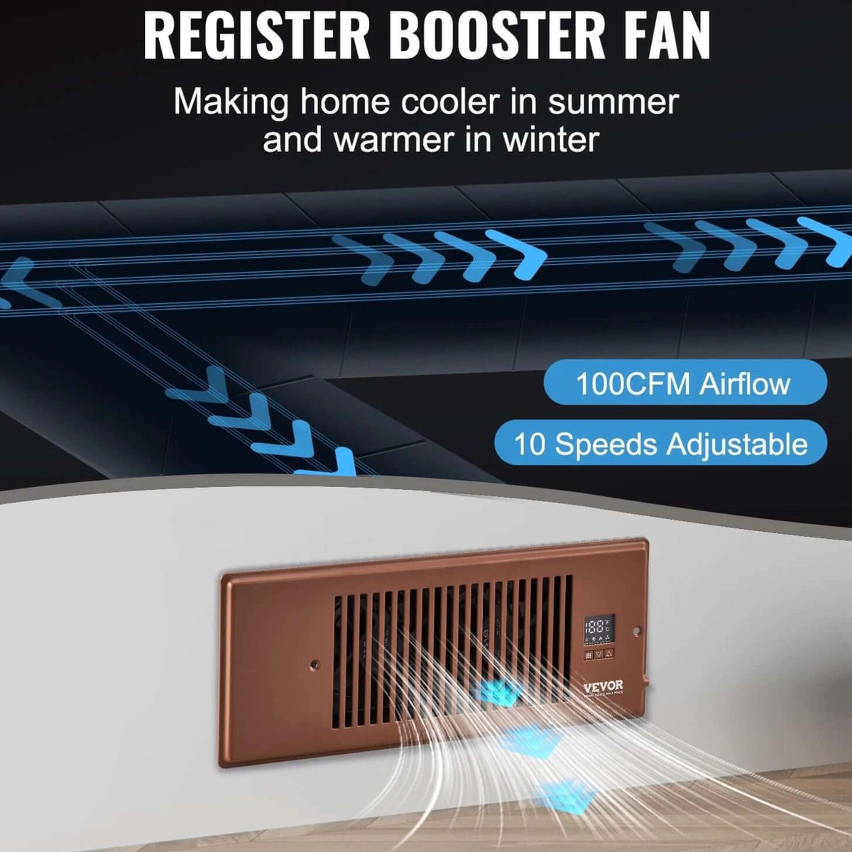 Shop deals VeFlow Air Booster Fan | Smart Register Vent | Airflow Auto - adjust | Remote on sale best Register Vent Booster