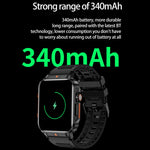 Smart watch with 340mAh battery, offering long-lasting performance and efficient Bluetooth connectivity for extended use.