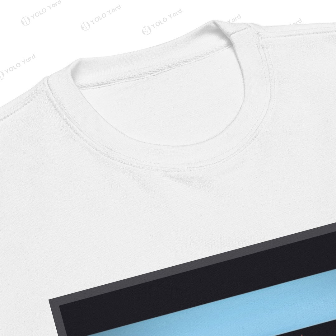 Detailed view of the neckline on the white 