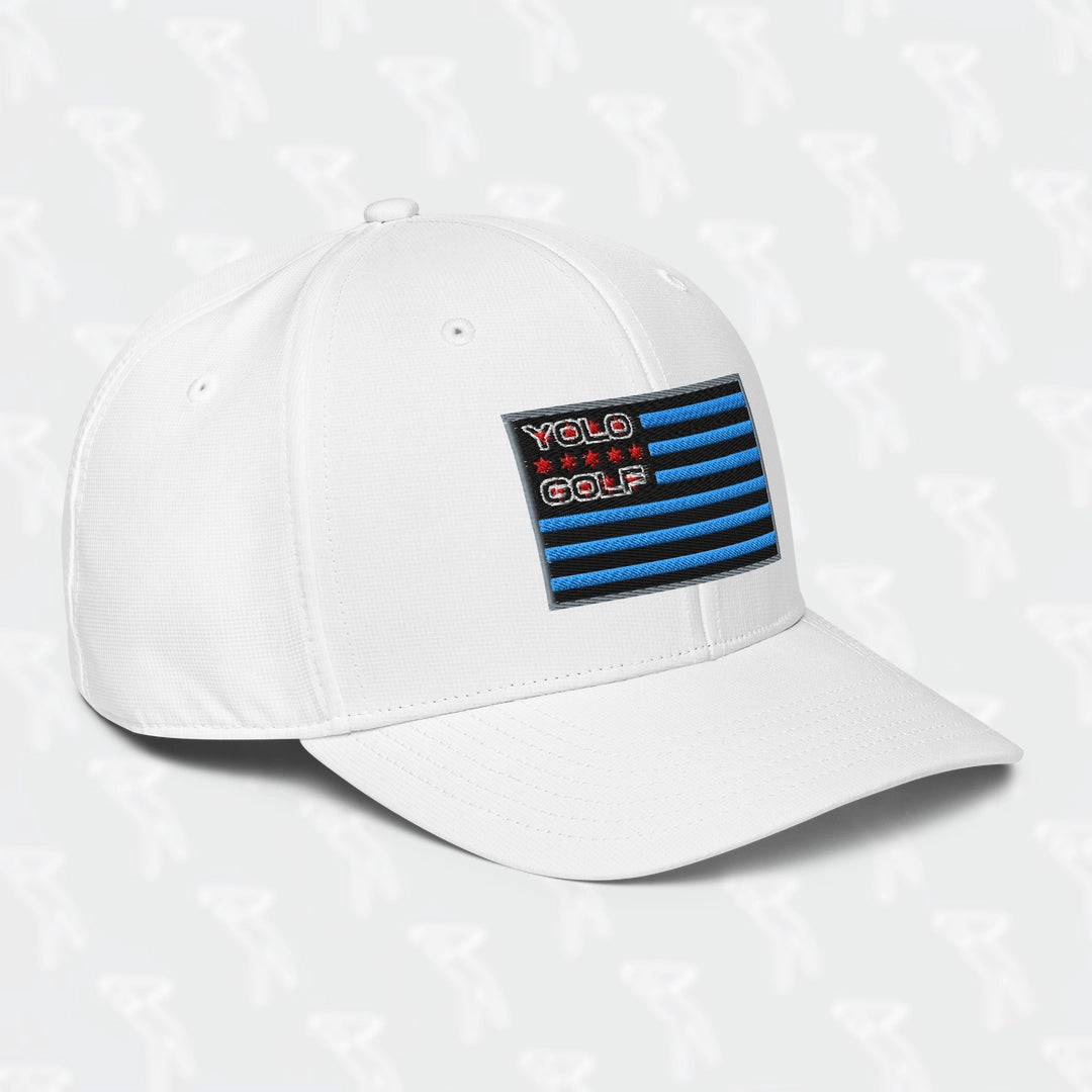 YOLO-Chicago Flag adidas Performance Cap in white featuring an embroidered Chicago Flag design with 