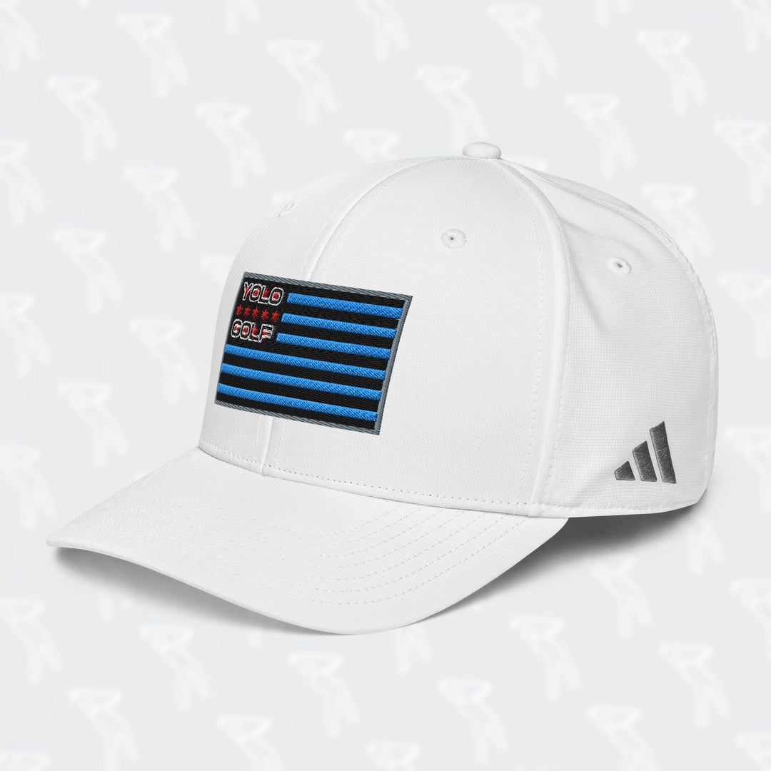 YOLO-Chicago Flag adidas Performance Cap in white featuring an embroidered Chicago Flag design with 