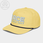 Shop best "Ace" Golf Rope Cap (White Teal Embroidery) at YOLO Yard