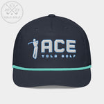 Shop best "Ace" Golf Rope Cap (White Teal Embroidery) at YOLO Yard