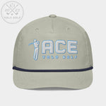 Shop best "Ace" Golf Rope Cap (White Teal Embroidery) at YOLO Yard