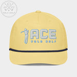 Shop best "Ace" Golf Rope Cap (White Teal Embroidery) at YOLO Yard