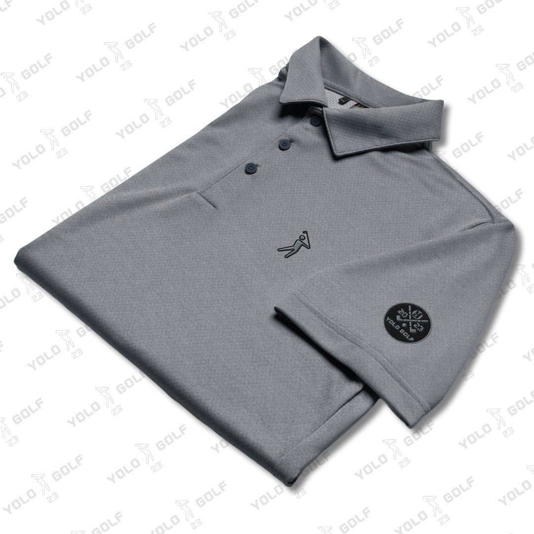 Folded space-dyed gray polo shirt from 