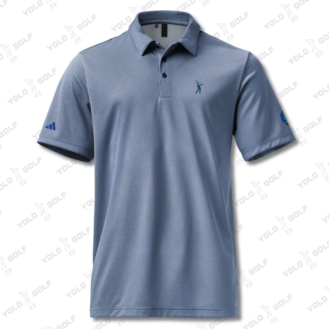 Space-dyed polo shirt in signature blue with 