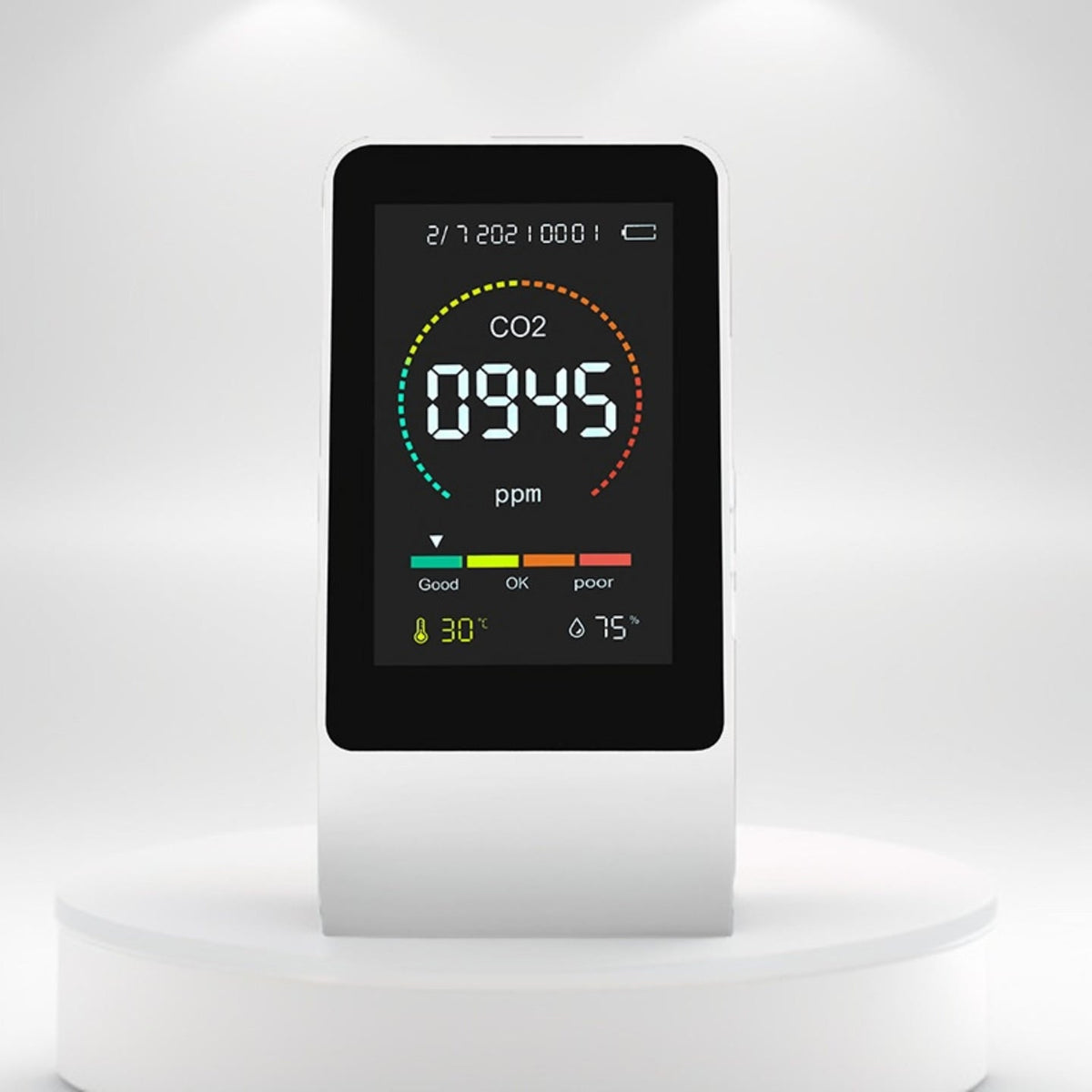 Air Quality Monitor: In-fared 3-in-1 Particle Counter | Carbon Dioxide Detector | Temperature & Humidity Readings YOLO Yard