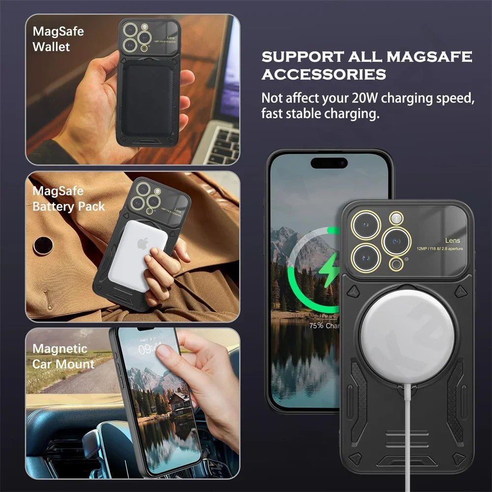 Shop ArmorLens 360: Rotating Stand Magnetic iPhone Case | Full Coverage Lens Protection Mobile Phone Case sale