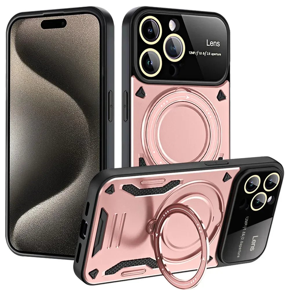 Shop ArmorLens 360: Rotating Stand Magnetic iPhone Case | Full Coverage Lens Protection Mobile Phone Case sale