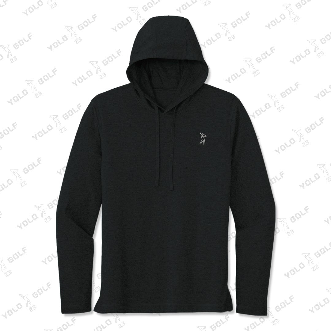 Black Tri-Blend Moisture-Wicking Long Sleeve Hoodie from 