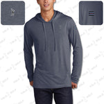 Heather navy tri-blend moisture-wicking long sleeve hoodie from 