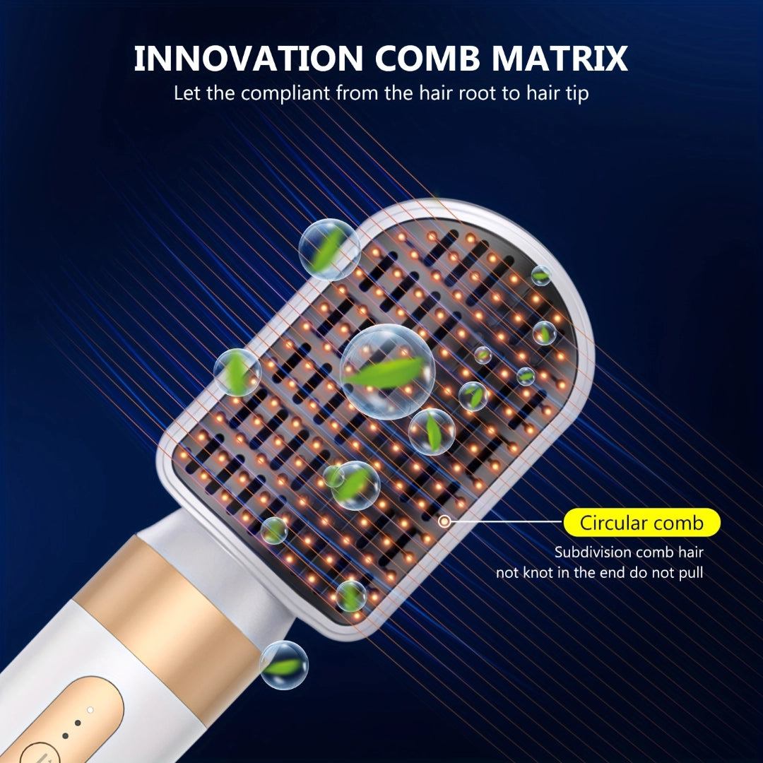 Innovative comb matrix of Magic Styler Pro 7-in-1 hair dryer brush ensuring smooth hair from root to tip with advanced technology.