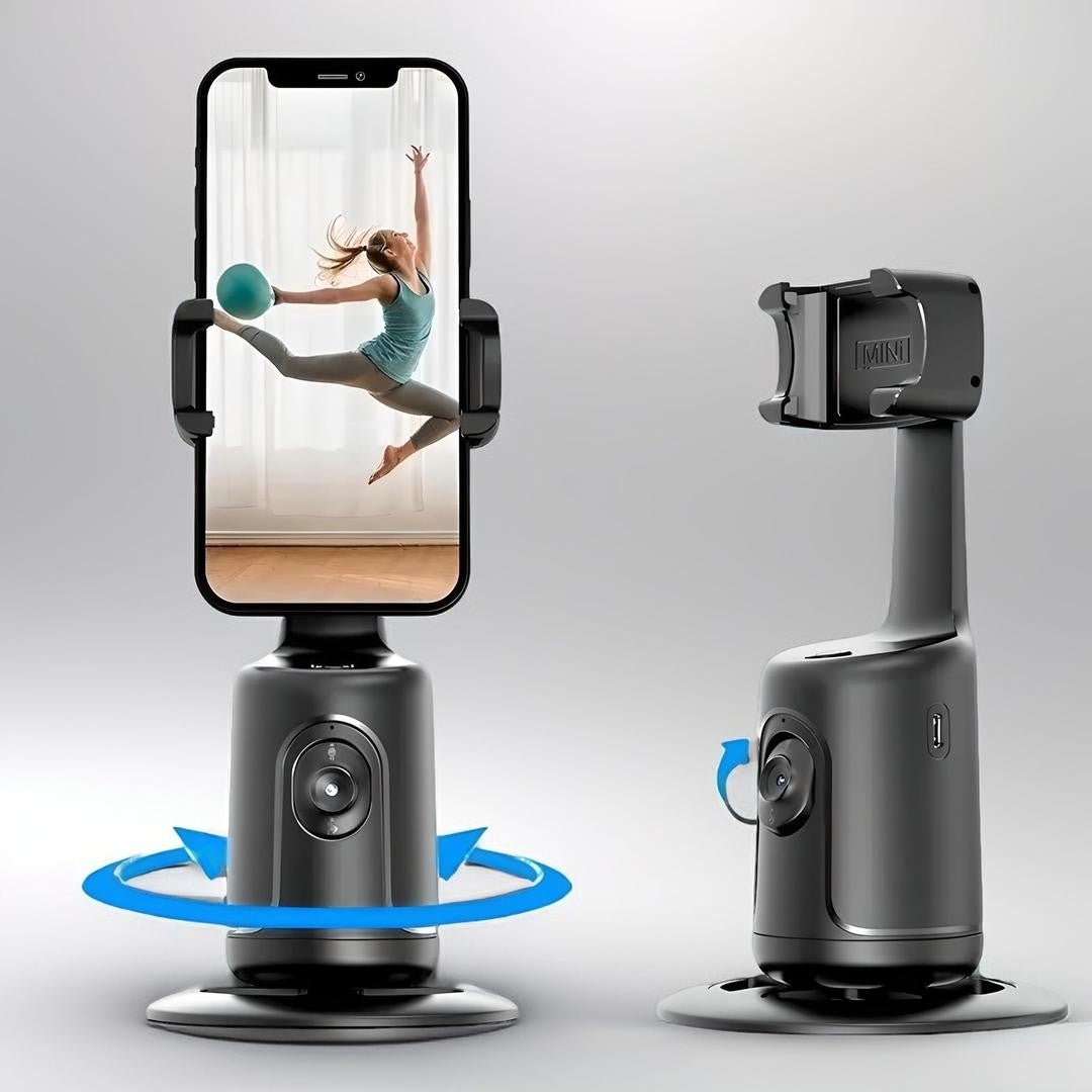 CaptureGenius 360° Smart Cam Holder | Face Auto - Tracking Gimbal | AI Smart Tripod | Creator Video Vlog Live Stabilizer