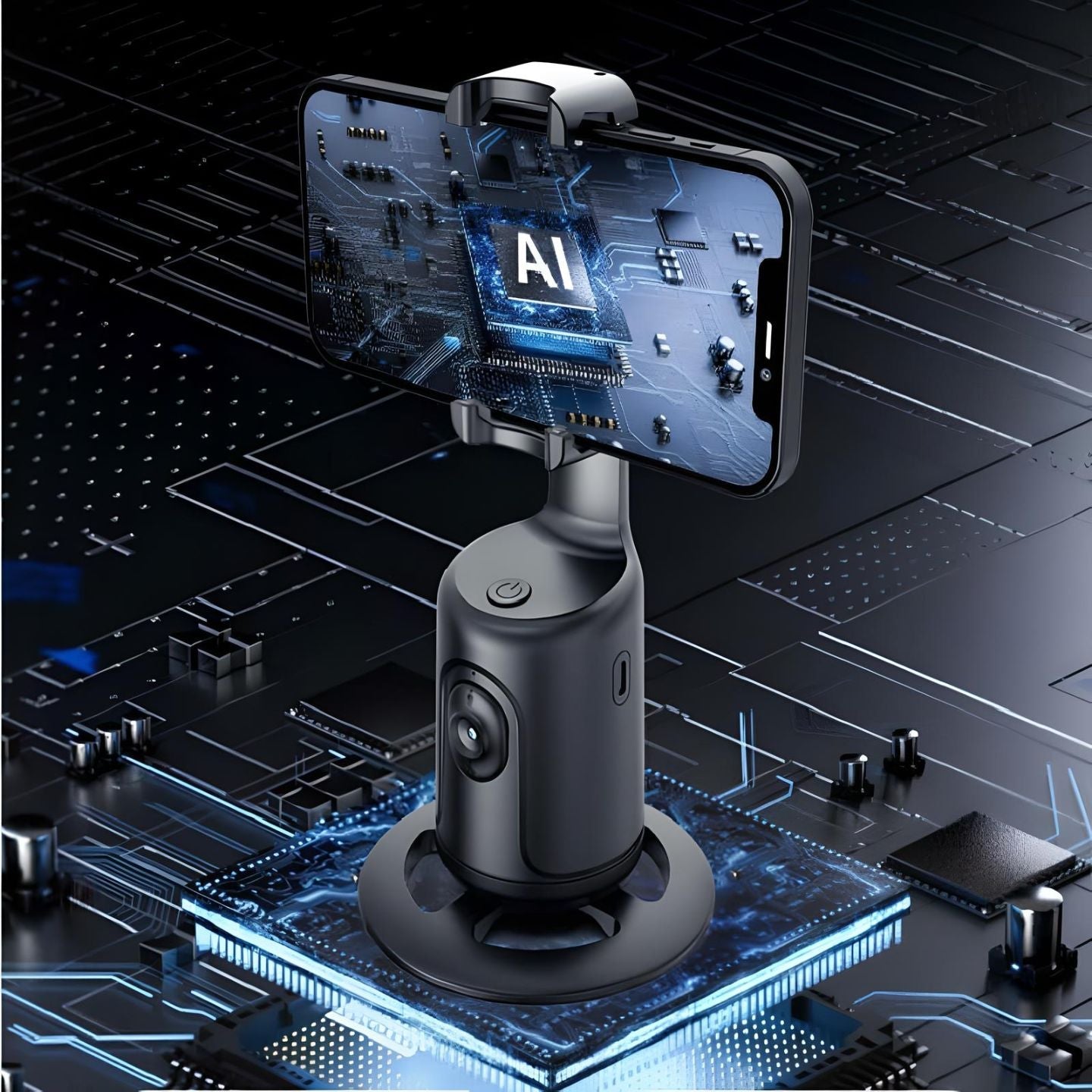 CaptureGenius 360° Smart Cam Holder | Face Auto - Tracking Gimbal | AI Smart Tripod | Creator Video Vlog Live Stabilizer