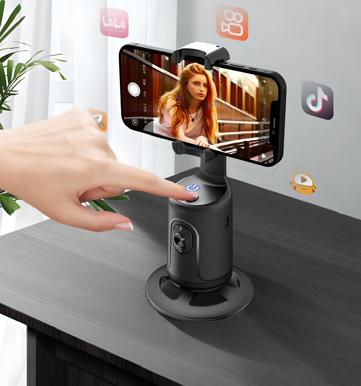 CaptureGenius 360° Smart Cam Holder | Face Auto - Tracking Gimbal | AI Smart Tripod | Creator Video Vlog Live Stabilizer