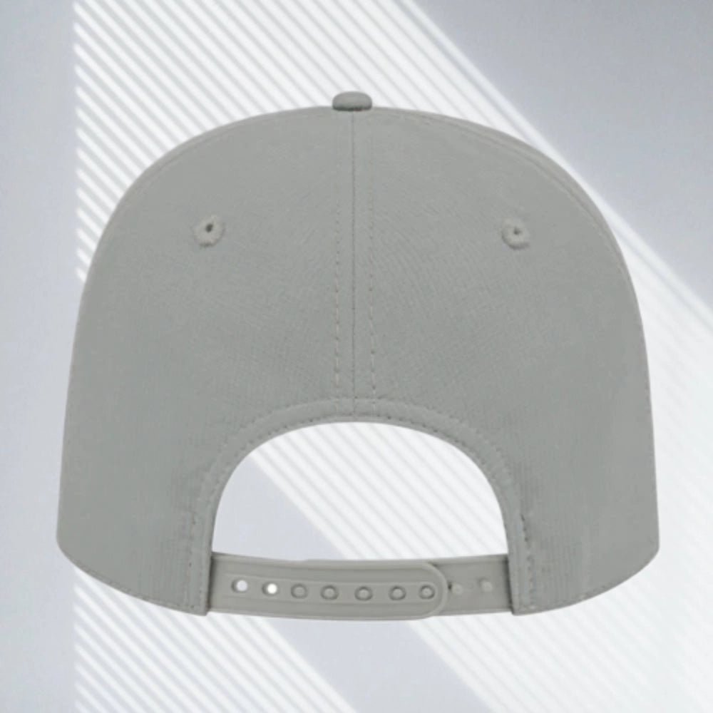 YOLO Golf 3D Puff Circle Logo Golf Rope Hat Cap in gray with white rope detail, featuring embroidered logo and snapback closure. Stylish golf hat for modern performance and vintage vibes.