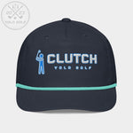 Shop best "Clutch" Golf Rope Cap (White Teal Embroidery) at YOLO Yard