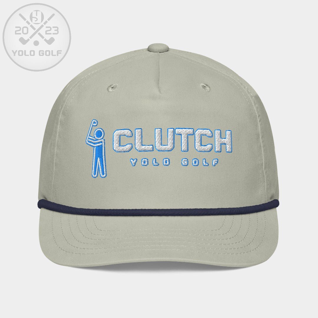 Shop best "Clutch" Golf Rope Cap (White Teal Embroidery) at YOLO Yard