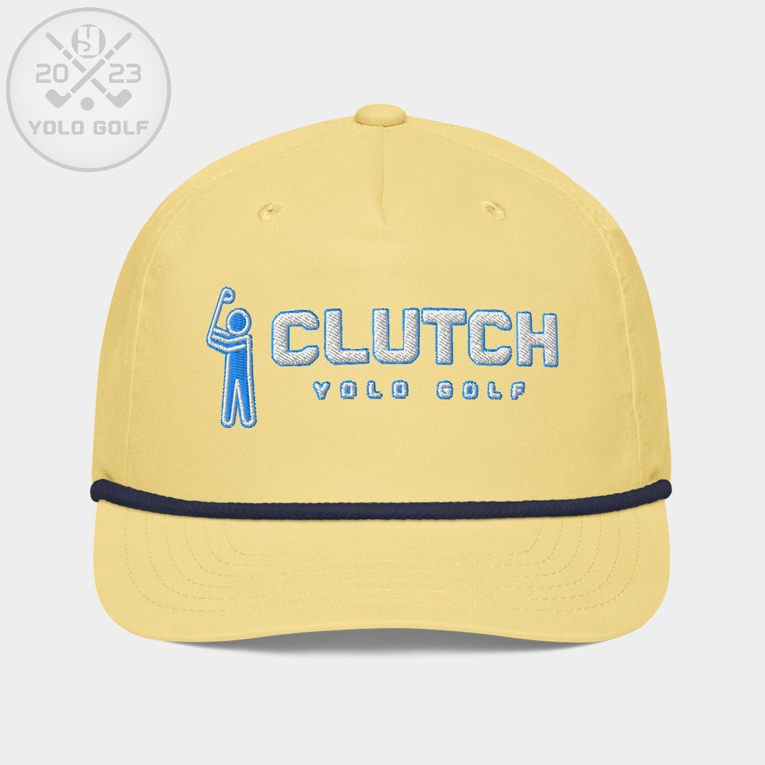 Shop best "Clutch" Golf Rope Cap (White Teal Embroidery) at YOLO Yard