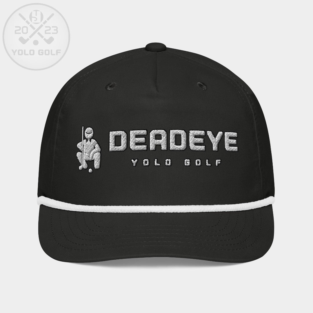 Shop best "Deadeye" Golf Rope Cap (Silver/Black Embroidery) at YOLO Yard