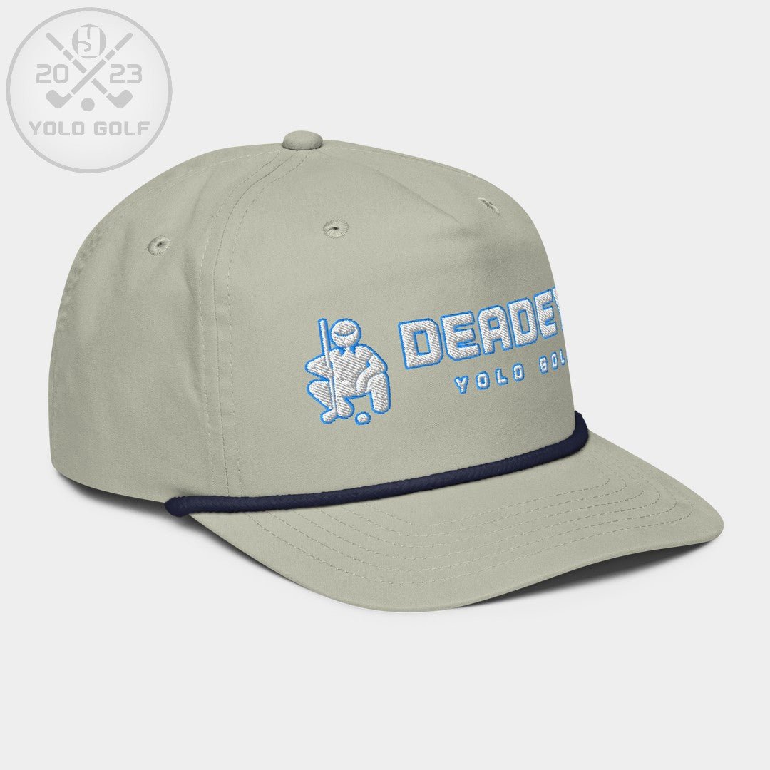 Shop best "Deadeye" Golf Rope Cap (White Teal Embroidery) at YOLO Yard