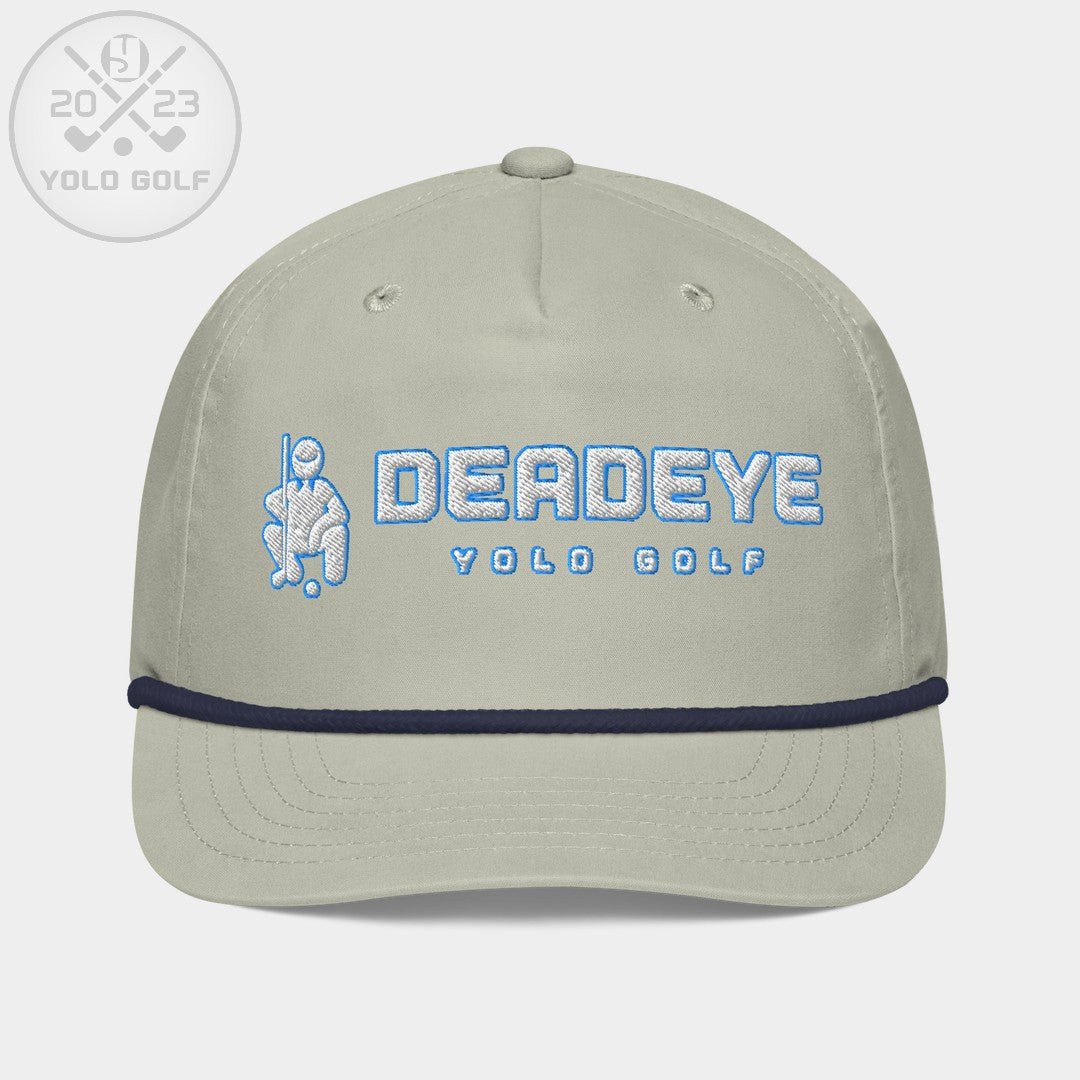 Shop best "Deadeye" Golf Rope Cap (White Teal Embroidery) at YOLO Yard