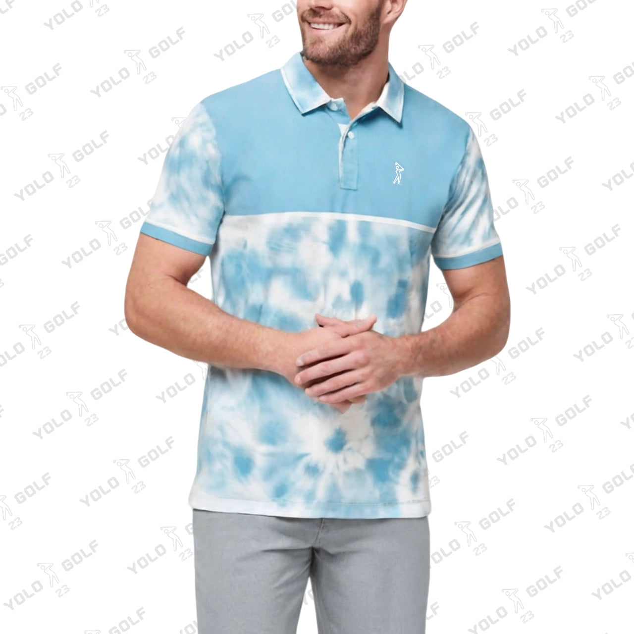 Ocean Mist Swingman Eco-Tee Polo Shirt | YOLO Golf Sportswear