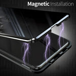 Galaxy Guard Magnetic Privacy Armor S21 - S10, Note Magnetic Closure Aluminum Casing Tempered Glass Anti - Shock Shell