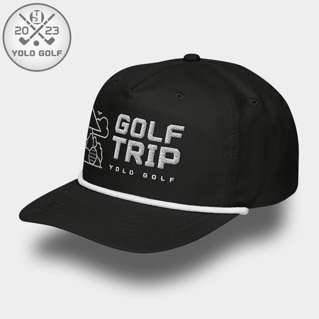 Shop best "Golf Trip" Rope Cap (Silver/Black Embroidery) at YOLO Yard