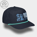 Shop best "Golf Trip" Rope Cap (White Teal Embroidery) at YOLO Yard