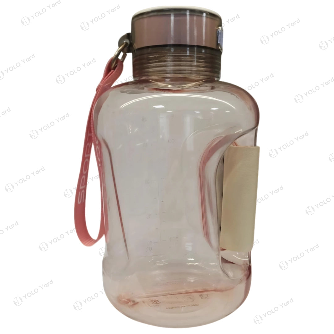 Pink HydroBoost hydrogen water bottle with ergonomic handle, USB charging port, and carrying strap.