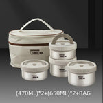 Leakproof 304 Stainless Steel Lunch Box Set | Insulated | Carrying Bag - YOLO Yard featured great gift Kitchen Tools