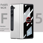 Leather Privacy Armor 360 Case Galaxy Z Fold 5 4 3 Privacy Screen Protector Genuine Napa Leather Magnetic Hinge Kickstand