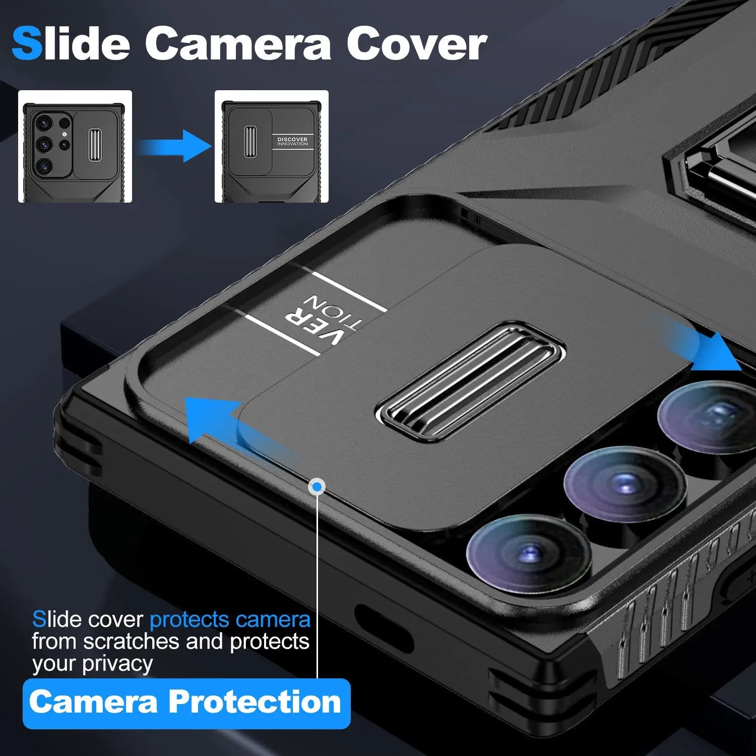 Magnetic Ring Kickstand Case Samsung Galaxy S24 Ultra Slide Camera Cover 360° Military Grade Shockproof trending Phone Cases