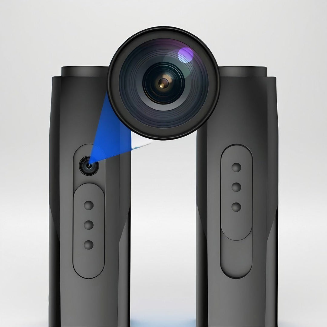 Close-up of OmniSmart HD Video Recorder Pen lens with night vision feature and discreet design for surveillance.