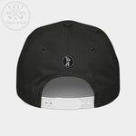 Back view of black 'Out of Office' golf rope cap with adjustable snapback closure and small 